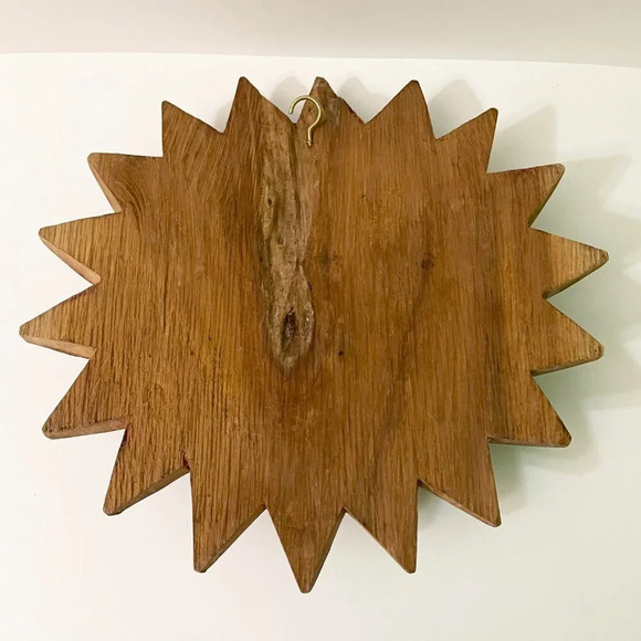 Vintage Wooden Carved Sun Moon Unity Wall Plaque 16 Inch Art - Picture 8 of 12